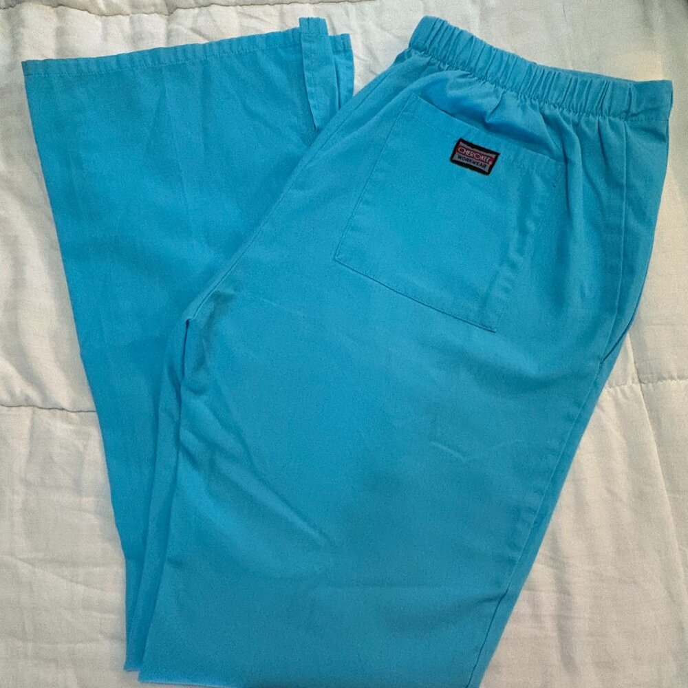 Cherokee Women Scrubs Pant Workwear Originals Drawstring Turquoise Small